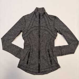 Lululemon Define Jacket Womens 2 Gray Flecked Full Zip Track Thumbholes Athletic